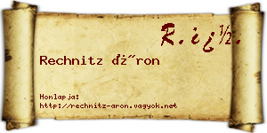 Rechnitz Áron névjegykártya